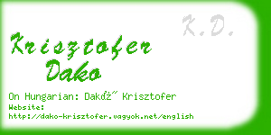 krisztofer dako business card